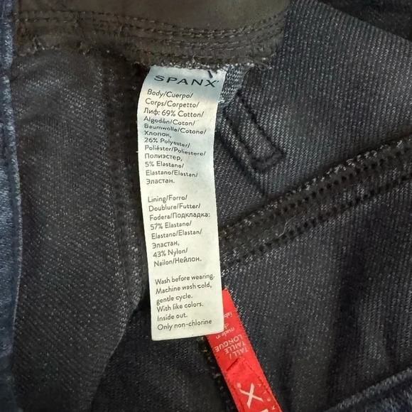 SPANX | Jean ish Ankle Leggings Denim Stretch Pull On Back Pockets - Picture 8 of 8